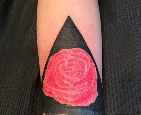dotwork rose colour tattoo reds colchester essex