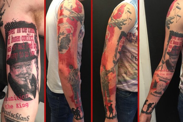 Tattoo, tat, ink, body art, Colchester, essex, best rated tattoo, top artist, best artist, tattoo Colchester, Colchester tattoo, essex tattoo, tattoo essex, recommended tattoo studio, tattoo studio, cheap tattoo, good tattoo, tattoo art, ink, inked, reds tattoo, reds tattoo parlour, reds, reds tattoo studio, high street studio, sonya trusty, female tattoo artist, female artist, tattooartist, tattooed, blackandgreytattoo, b&g tattoo, tattooart, tattoo life tattoo, , tattooer, tattoo love, blackandwhite, awesometattoos, trash polka, sketch style tattoo, art tattoo, sketch tattoo, trash tattoo, paint stripe tattoo, leg, leg tattoo, blackandgreytattoo, realism, realism tattoo, 3d tattoo, b&g tattoo, portrait tattoo, portrait, tattooart, tattoo life, photography tattoo, tattoorealistic, realistictattoo, tattooer, tattoo love, blackandwhite, awesometattoos , war, war tattoo, winston Churchill, winston Churchill tattoo, full sleeve, full sleeve tattoo, full arm, arm tattoo,