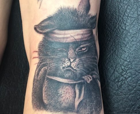 cat black grey reds tattoo colchester essex sonya trusty
