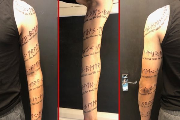 Tattoo, Best Tattoo, Colchester, Essex, Tattoo art, Tattoo Artist, Tattoos, Tattoo design, Top Tattoo, reds tattoo, anna kowacka, essex tattoo, colchester, tattoo ideas, script, writing, lettering, runes, rune tattoo, nordic, norse tattoo