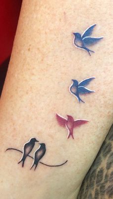 Tattoo, Best Tattoo, Colchester, Essex, Tattoo art, Tattoo Artist, Tattoos, Tattoo design, Top Tattoo, reds tattoo, anna kowacka, essex tattoo, colchester, tattoo ideas, colour, colour tattoo, birds, bird tattoo, family tattoo -