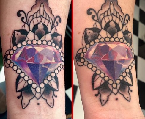 Tattoo, tat, ink, body art, Colchester, essex, best rated tattoo, top artist, best artist, tattoo Colchester, Colchester tattoo, essex tattoo, tattoo essex, recommended tattoo studio, tattoo studio, cheap tattoo, good tattoo, tattoo art, ink, inked, reds tattoo, reds tattoo parlour, reds, reds tattoo studio, high street studio, anna kowacka, female tattoo artist, female artist, tattoo artist, tattooed, diamond, diamond tattoo, ornamental, ornamental tattoo, wrist, wrist tattoo, forearm, forearm tattoo, arm, arm tattoo, purple diamond, purple diamond tattoo, ornamental style tattoo,