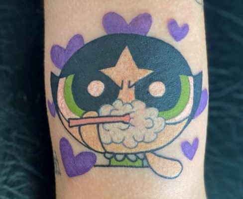 Tattoo, tat, ink, body art, Colchester, essex, best rated tattoo, top artist, best artist, tattoo Colchester, Colchester tattoo, essex tattoo, tattoo essex, recommended tattoo studio, tattoo studio, cheap tattoo, good tattoo, tattoo art, ink, inked, reds tattoo, reds tattoo parlour, reds, reds tattoo studio, high street studio, anna kowacka, female tattoo artist, female artist, tattoo artist, tattooed, geek tattoo, geeky tattoo, nerdy tattoo, nerd tattoo, gamer tattoo, gamer, gaming tattoo, gamer ink, geek ink, pop culture tattoo, cartoon, cartoon network, cartoon tattoo, cartoon network tattoo, powerpuff girls, buttercup, buttercup tattoo, inner arm, inner arm tattoo, arm, arm tattoo, bicep, bicep tattoo