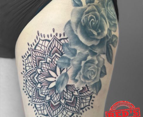 Tattoo, tat, ink, body art, Colchester, essex, best rated tattoo, top artist, best artist, tattoo Colchester, Colchester tattoo, essex tattoo, tattoo essex, recommended tattoo studio, tattoo studio, cheap tattoo, good tattoo, tattoo art, ink, inked, reds tattoo, reds tattoo parlour, reds, reds tattoo studio, high street studio, sonya trusty, female tattoo artist, female artist, tattooartist, tattooed, blackandgreytattoo, tattooart, tattoo life, tattooer, tattoo love, blackandwhite, awesometattoos, dotwork tattoo, Pointillism, Pointillism Tattoo, dotwork, dotworkers, dots, linework tattoo, outline tattoo, line tattoo, illustration, mandala, mandala tattoo, geometric, geometry, geometric tattoo, mehndi, mehndi tattoo, sacred geometry, mandala design, city centre, Colchester city centre, rose, rose tattoo, thigh, thigh tattoo