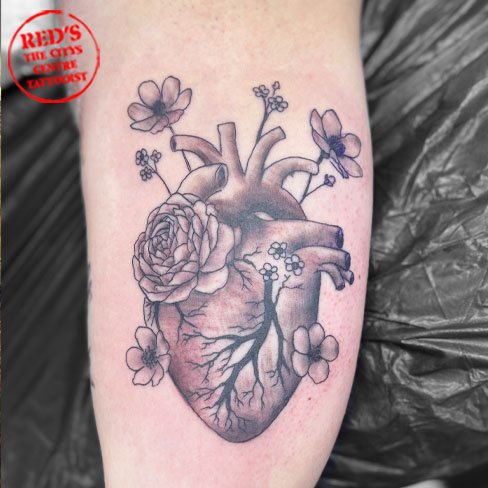 anatomical heart tattoo